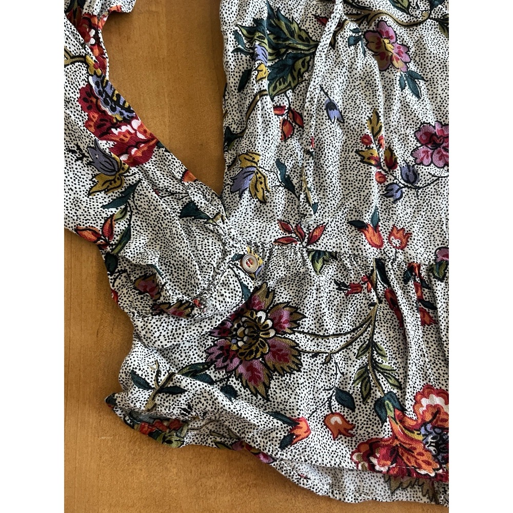 Maeve Anthropologie Blouse Flowy Top Boho Floral Lace Accents Size 2 Women's - Picture 4 of 9